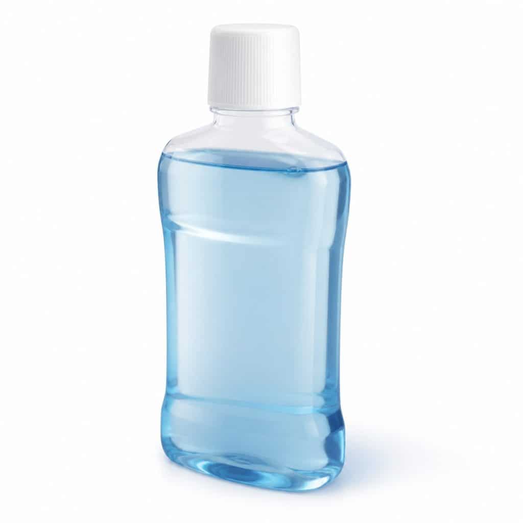 Flacon de bain de bouche apaisant présenté seul