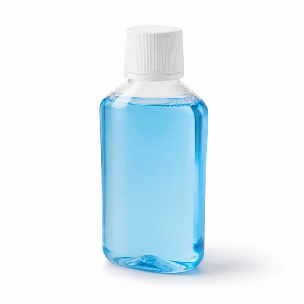 Flacon de bain de bouche fraîcheur menthe présenté seul