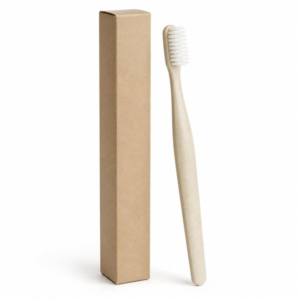 Brosse à dents à manche biosourcé présentée seule