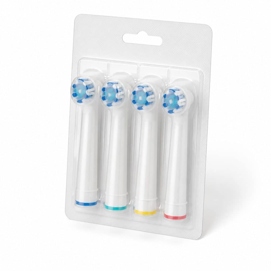 Blister de brossettes de rechange présenté seul