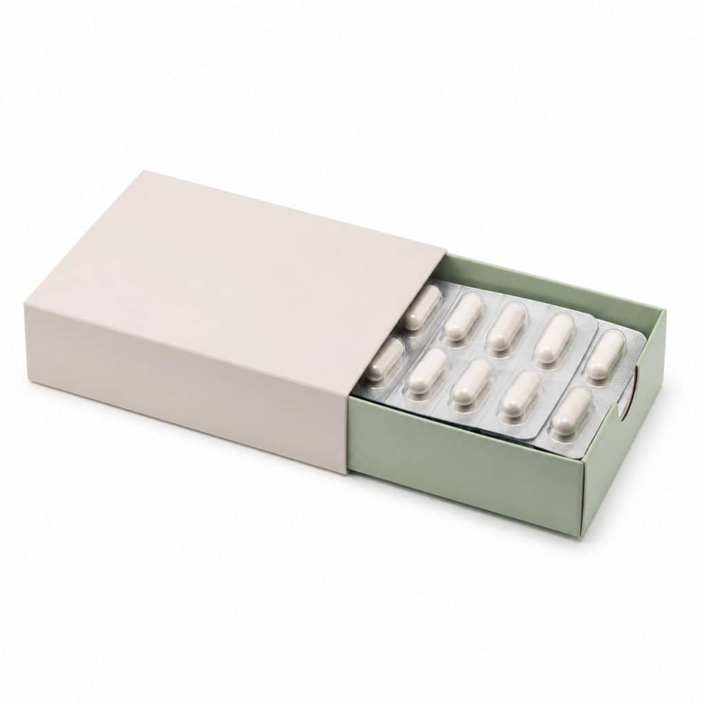 Blister de complément probiotique format voyage présenté seul