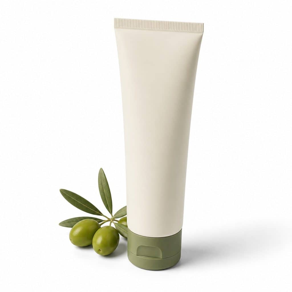 Tube de crème fixative bio présenté seul