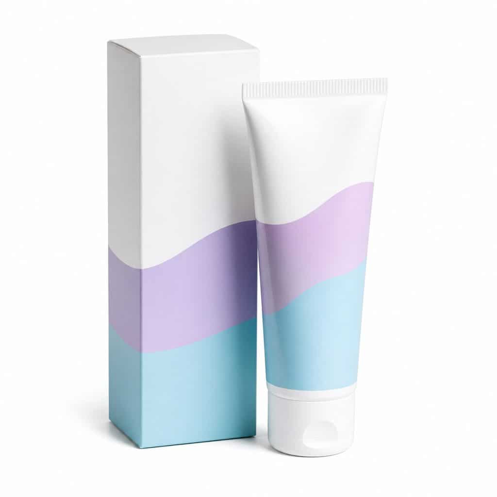 Tube de dentifrice révélateur de plaque présenté seul