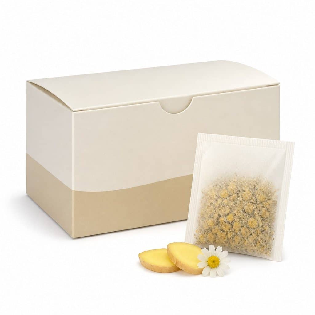 Boîte d'infusion gingembre camomille présentée seule
