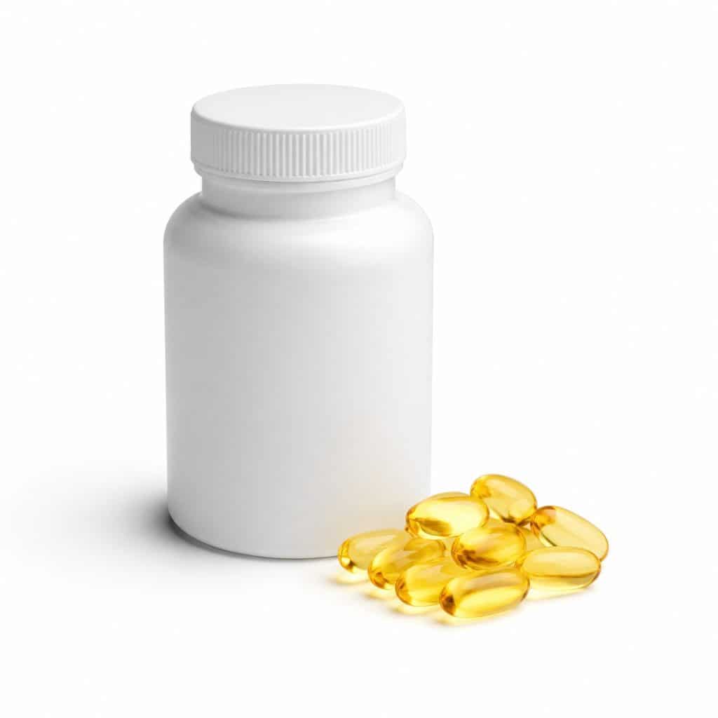 capsules molles de complément alimentaire oméga-3 EPA DHA présenté seul